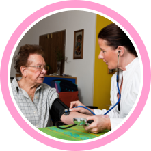 Nurse checking on patient